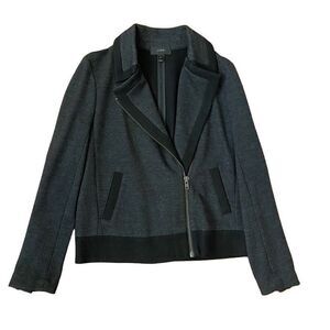 J. Crew Stretch Wool Motorcycle Jacket Charcoal Gray Size 8